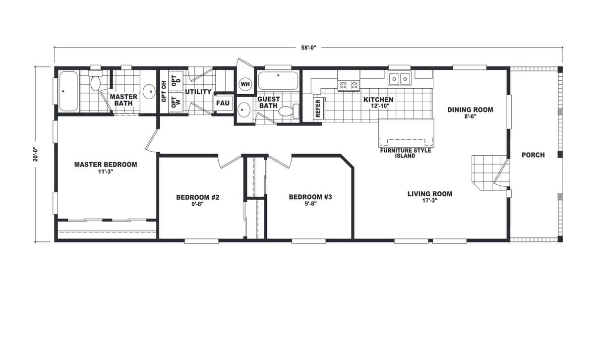 20' Wide Series TW-20583A